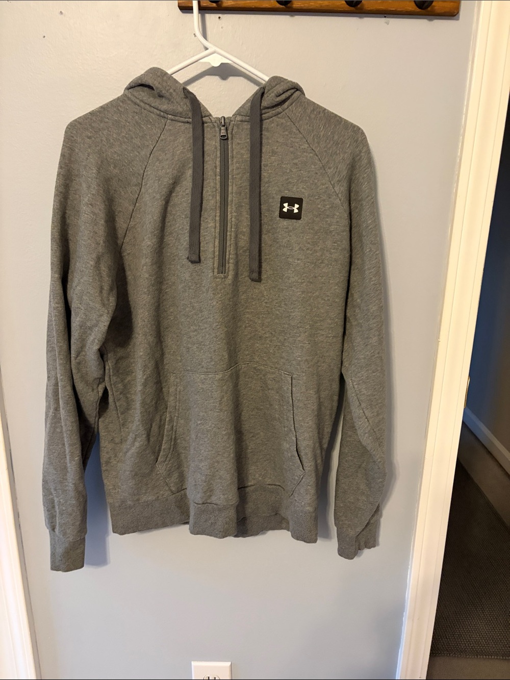 Under Armour Men's Gray Half-Zip Hooded Sweatshirt